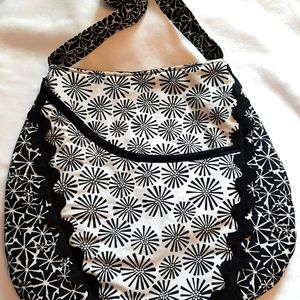 Black and White Messenger/Diaper Bag